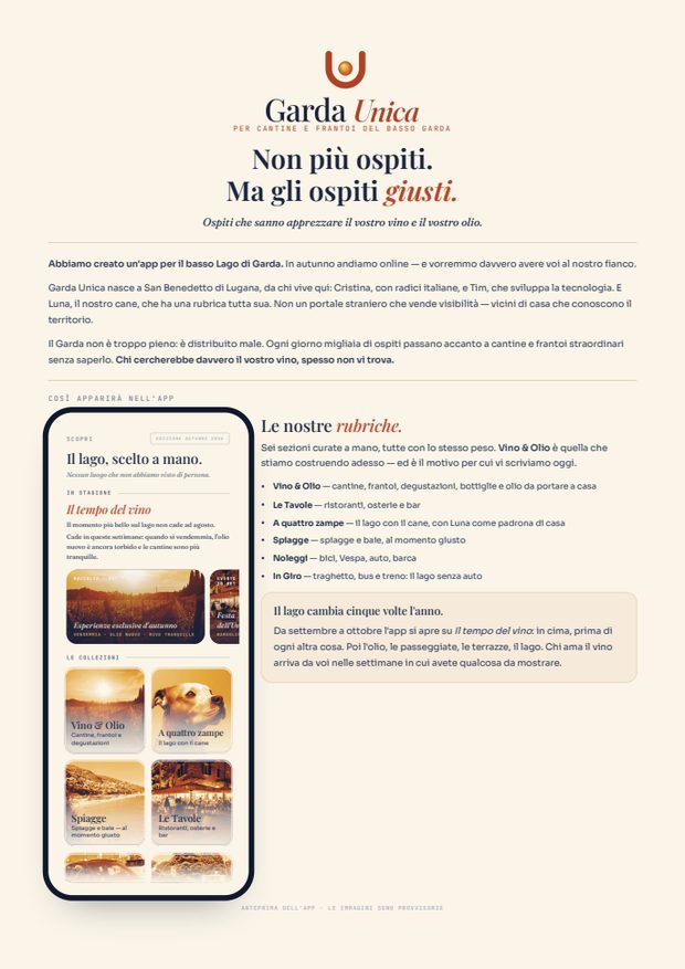 Flyer Unica Benaco per cantine — pagina 1